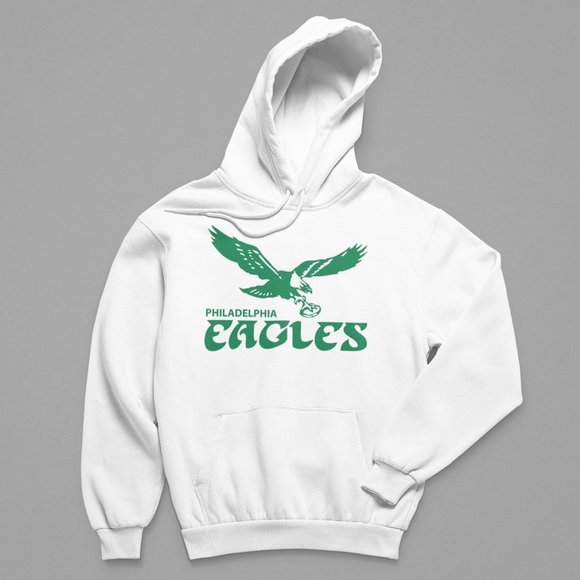 Other - NEW Philadelphia Eagles 1973 Wordmark Big Logo Fleece Pullover Hoodie WHITE